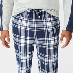 PLAID FLEECE SLEEP PANT,Navy,large