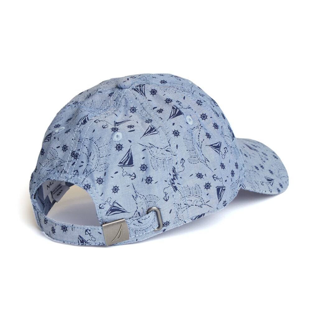Marlin & Boat Graphic Baseball Cap,Riviera Blue,large