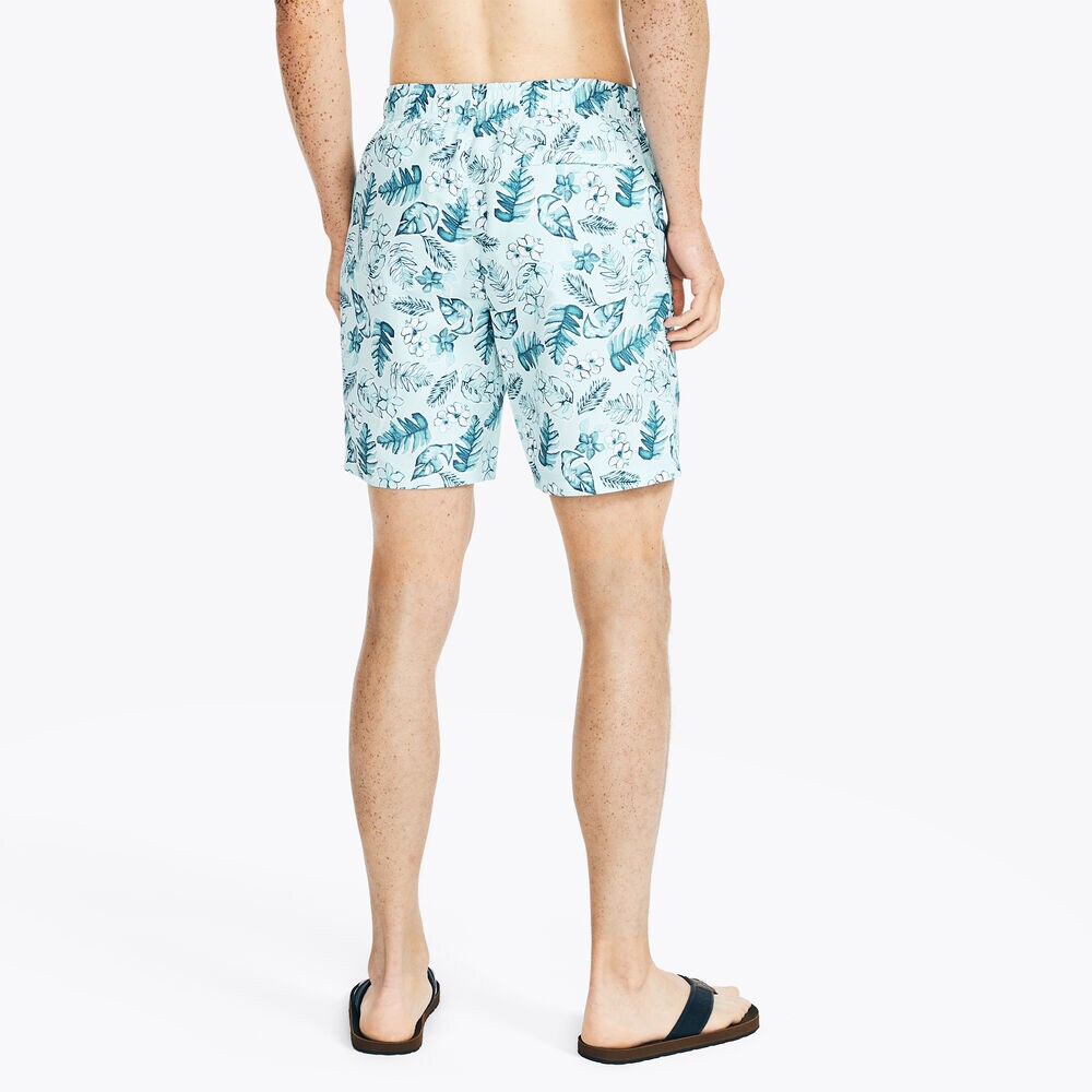 SUSTAINABLY CRAFTED 8" TROPICAL PRINT SWIM,South Beach Aqua,large