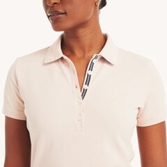 5-Button Polo,Deep Sea Red,large
