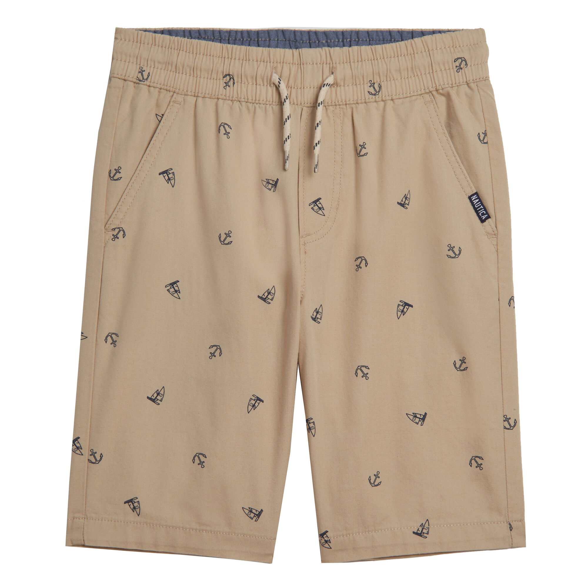 TODDLER BOYS' ANCHOR PRINT PULL-ON SHORT (2T-4T),Oyster Bay Heather,large