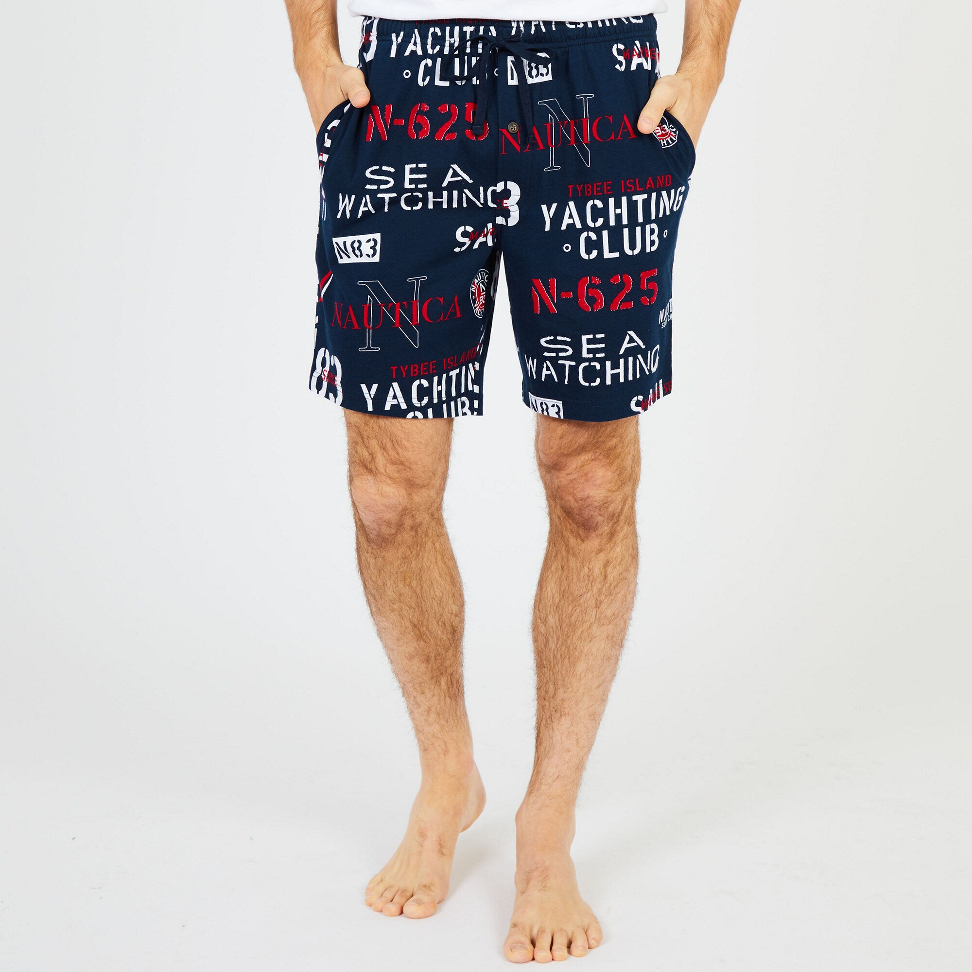 Coastal Knit Pajama Shorts,Navy,large