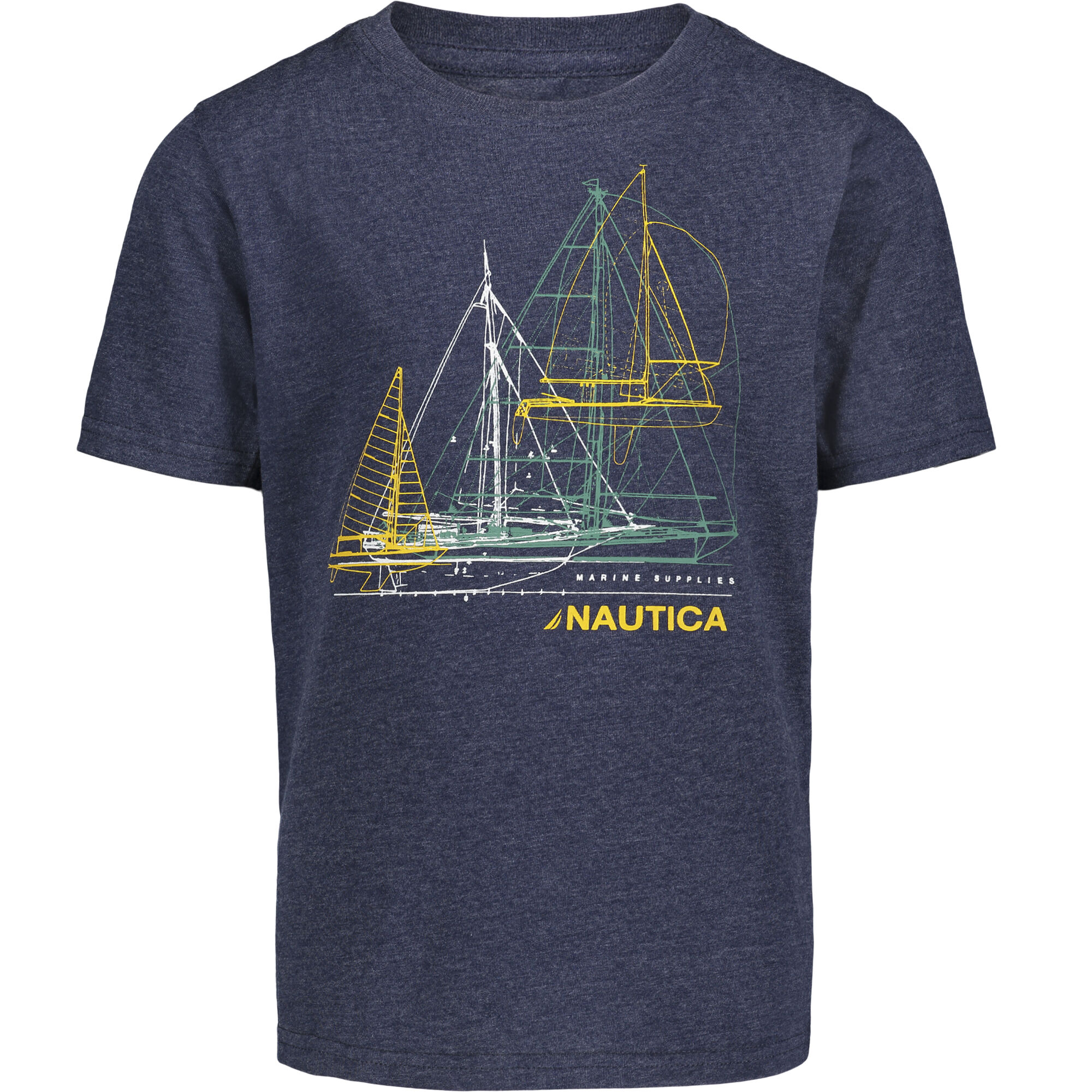 TODDLER BOYS' SAILBOAT GRAPHIC T-SHIRT (2T-4T),J Navy,large