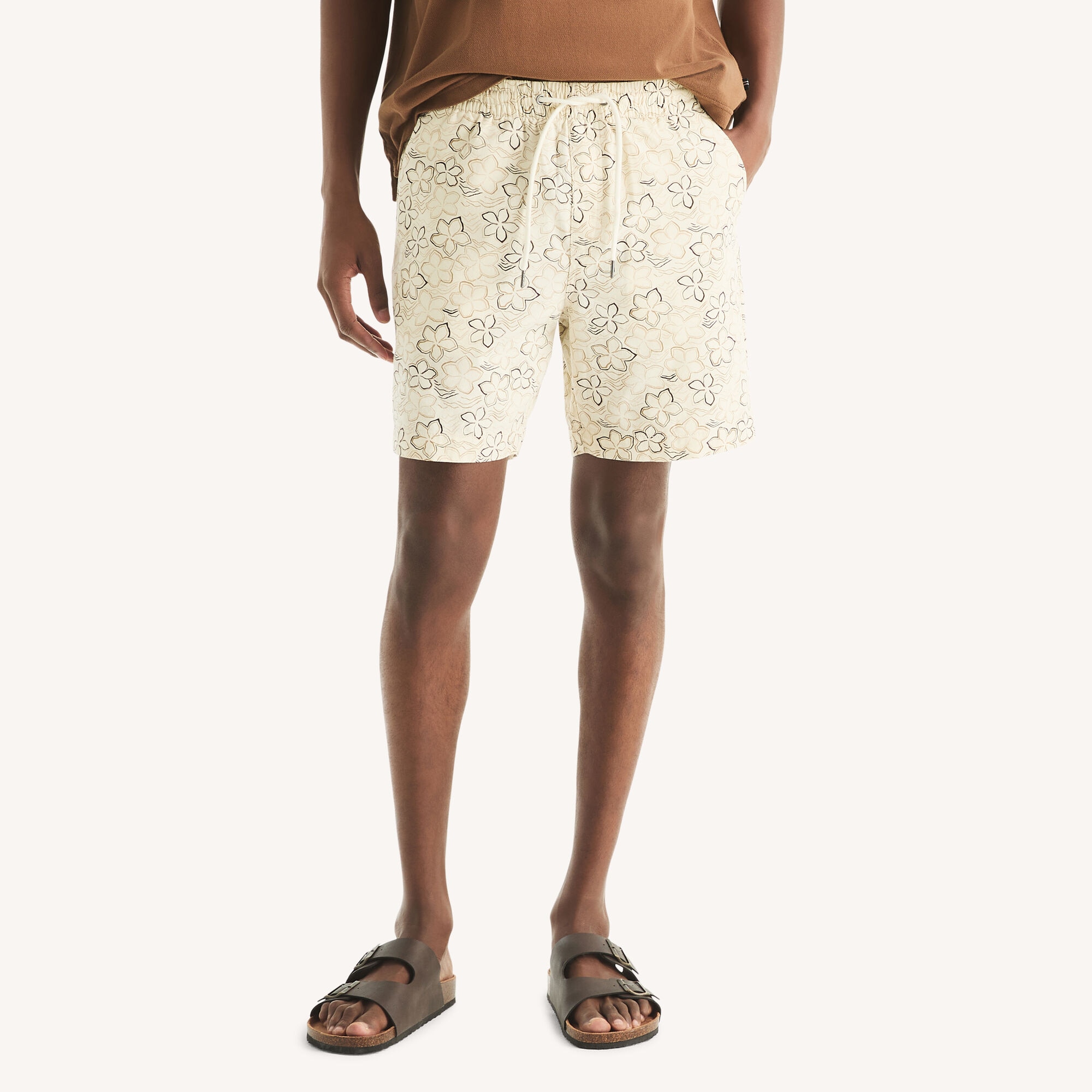 7" Printed Pull-On Short,Natural,large