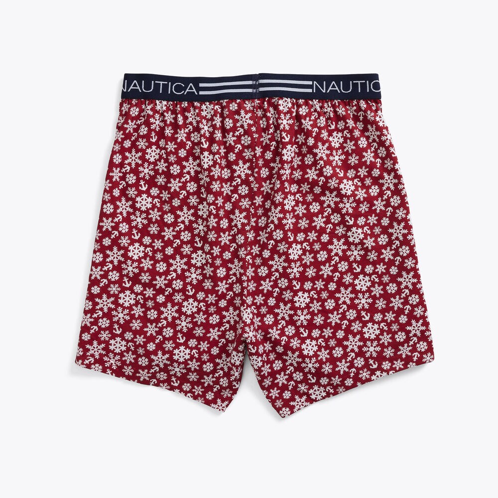 SNOWFLAKE PRINT BOXER,Shore Rose,large