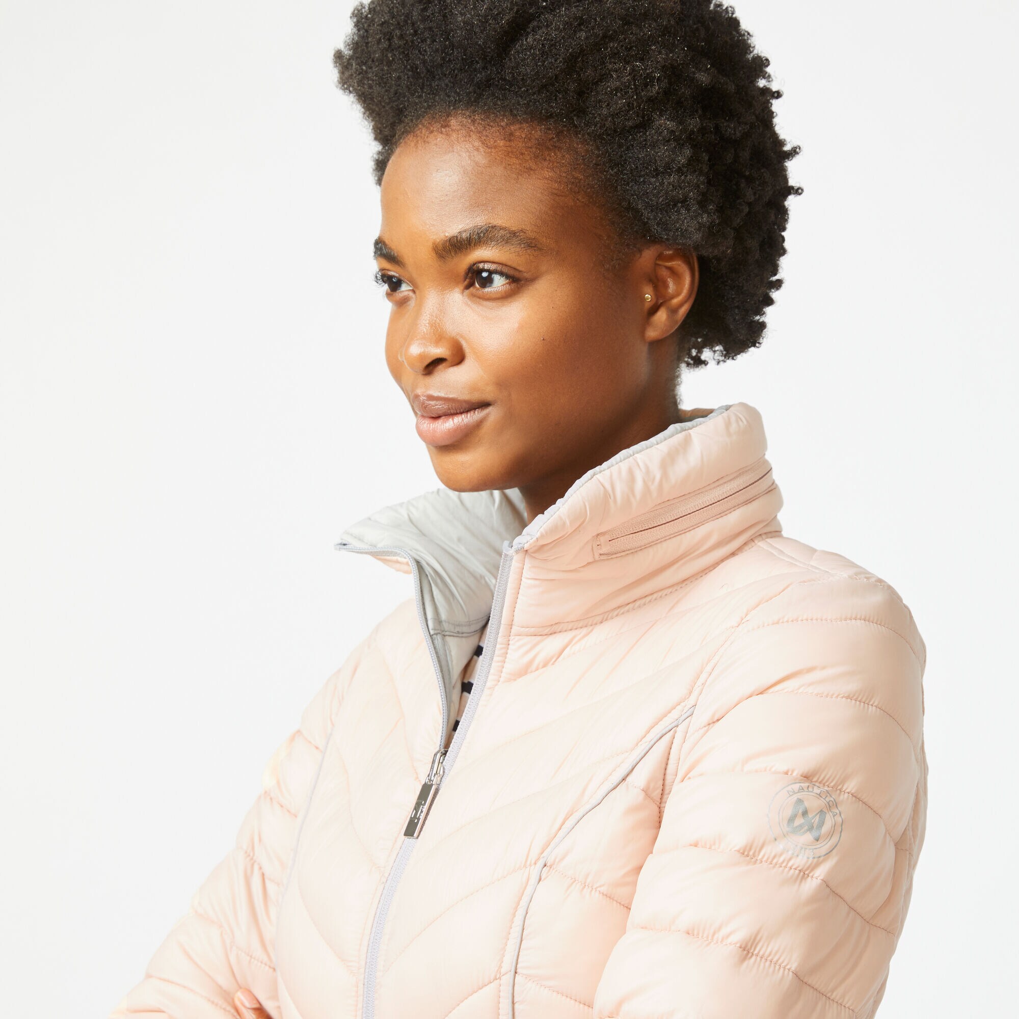 REVERSIBLE PACKABLE HOODED COAT,Light Purple,large