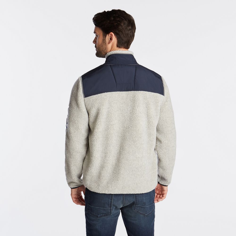 MIXED MEDIA SHERPA JACKET,Grey Heather,large