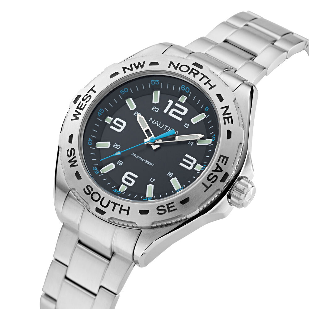 Clearwater Beach Recycled Stainless Steel 3-Hand Watch,Multi,large