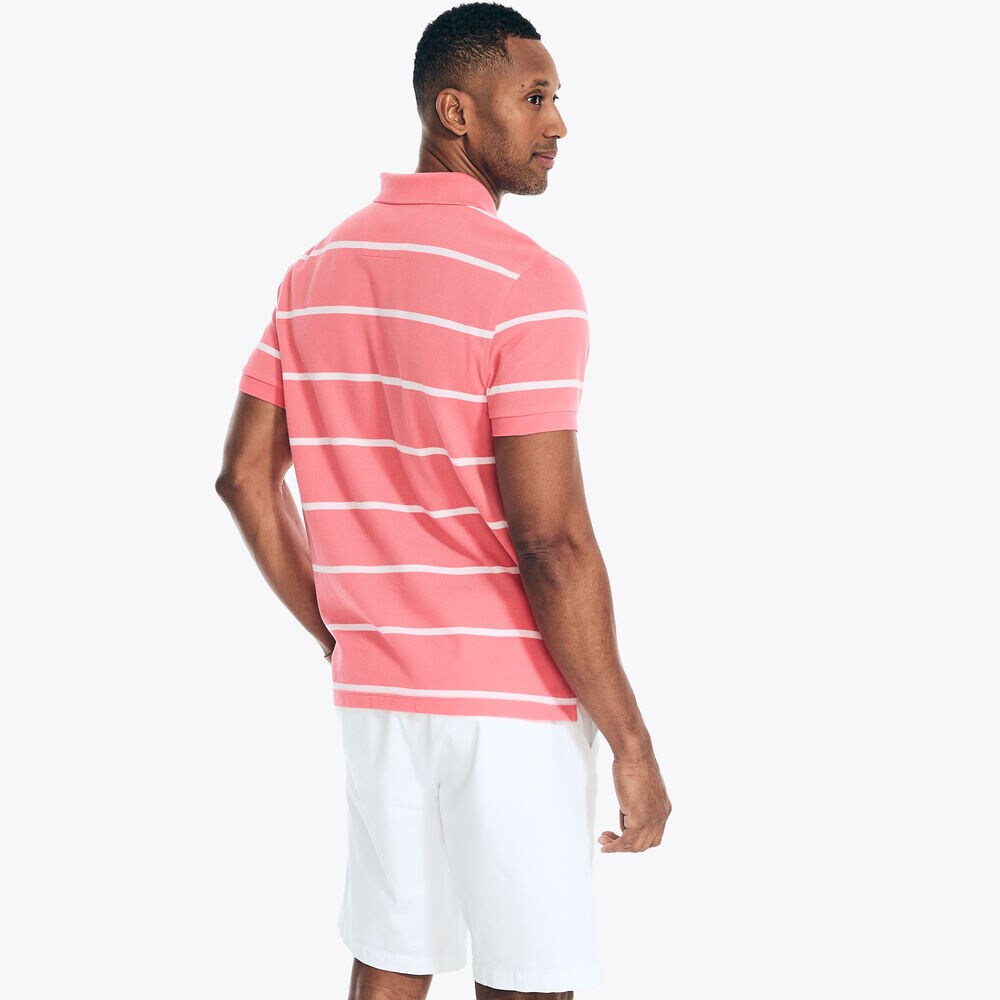 CLASSIC FIT STRIPED DECK POLO,Teaberry,large