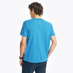 NAVTECH CHEST-STRIPE CREWNECK T-SHIRT,True Navy,large