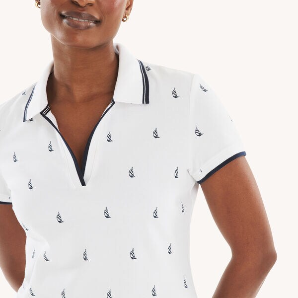 Printed Split-Neck Polo