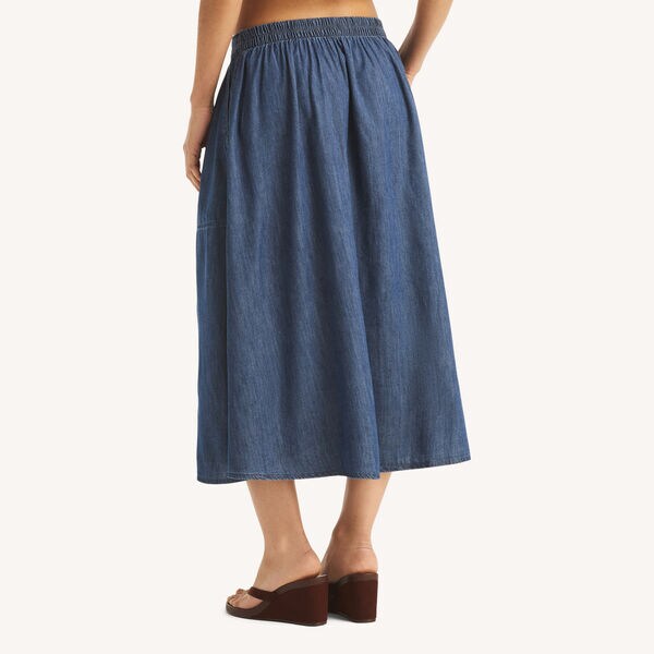 Chambray Midi Skirt
