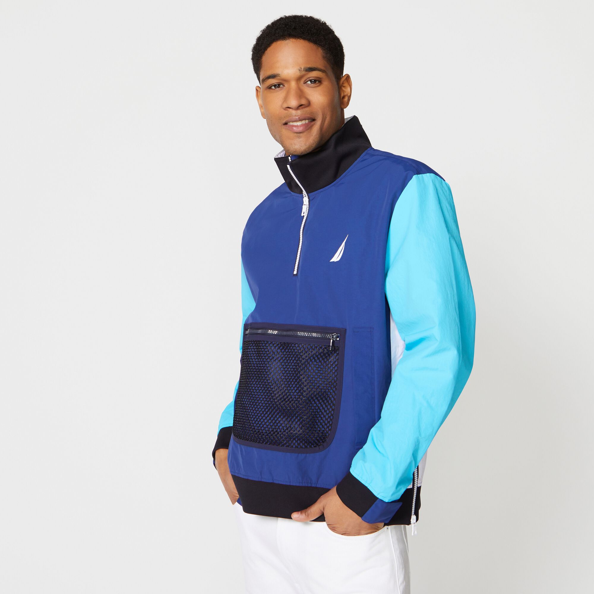 LIGHTWEIGHT COLORBLOCK JACKET,Estate Blue,large