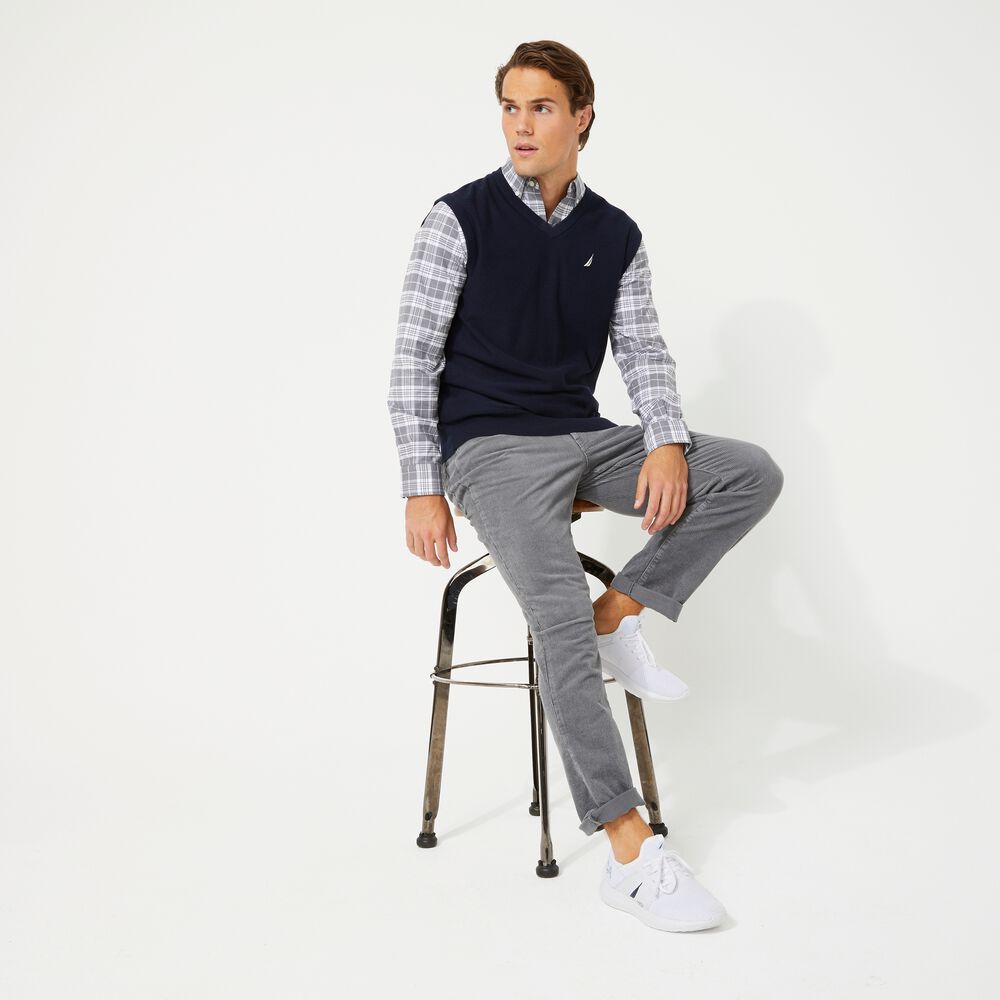 NAVTECH V-NECK SWEATER VEST,Navy,large