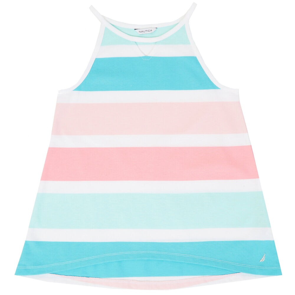 Little Girls' Striped Racerback Tank Top (2T-7),Hawaiian Ocean,large
