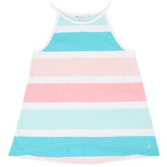Little Girls' Striped Racerback Tank Top (2T-7),Hawaiian Ocean,large