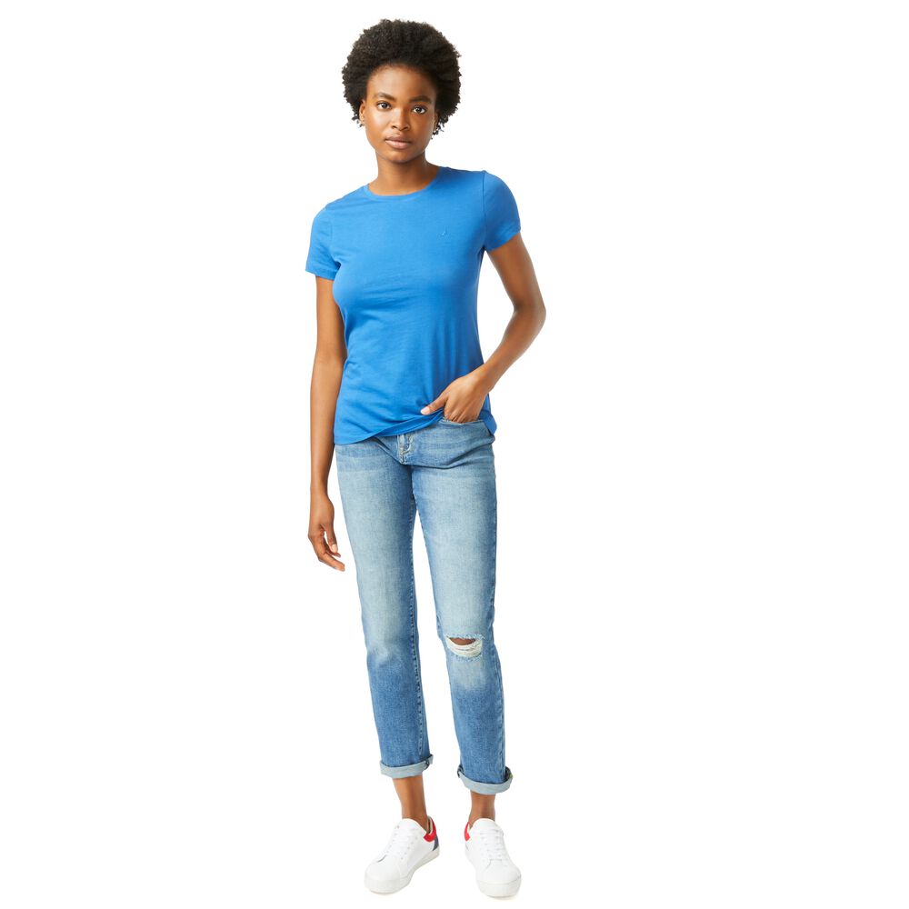 SOLID CREWNECK T-SHIRT,Windsurf Blue,large