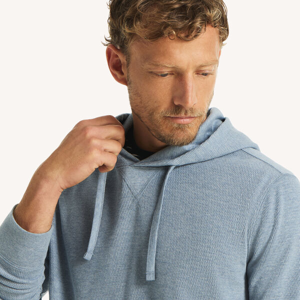 Classic Fit Waffle-Knit Hoodie 