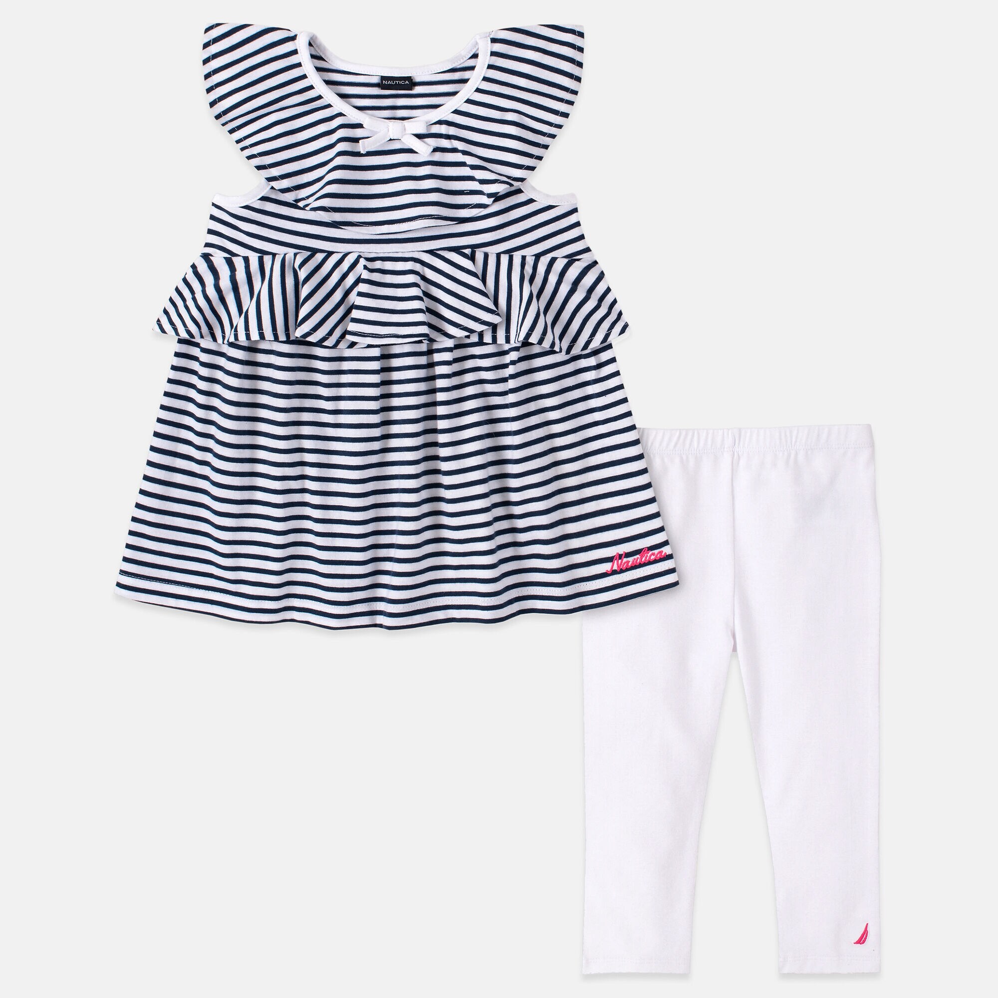 TODDLER GIRLS' RUFFLE STRIPED CAPRI 2PC SET (2T-4T),Aquadream,large