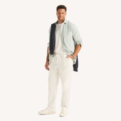 Big & Tall Plaid Shirt,Sail White,large