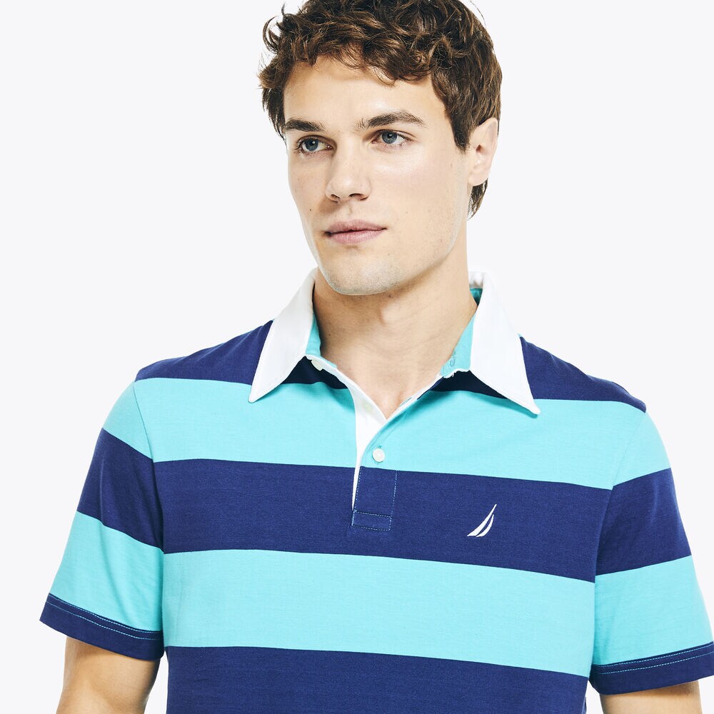 CLASSIC FIT STRIPED POLO,Light Olive,large