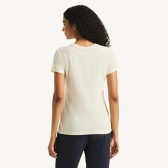 Foil Floral Logo Graphic T-Shirt,Natural,large