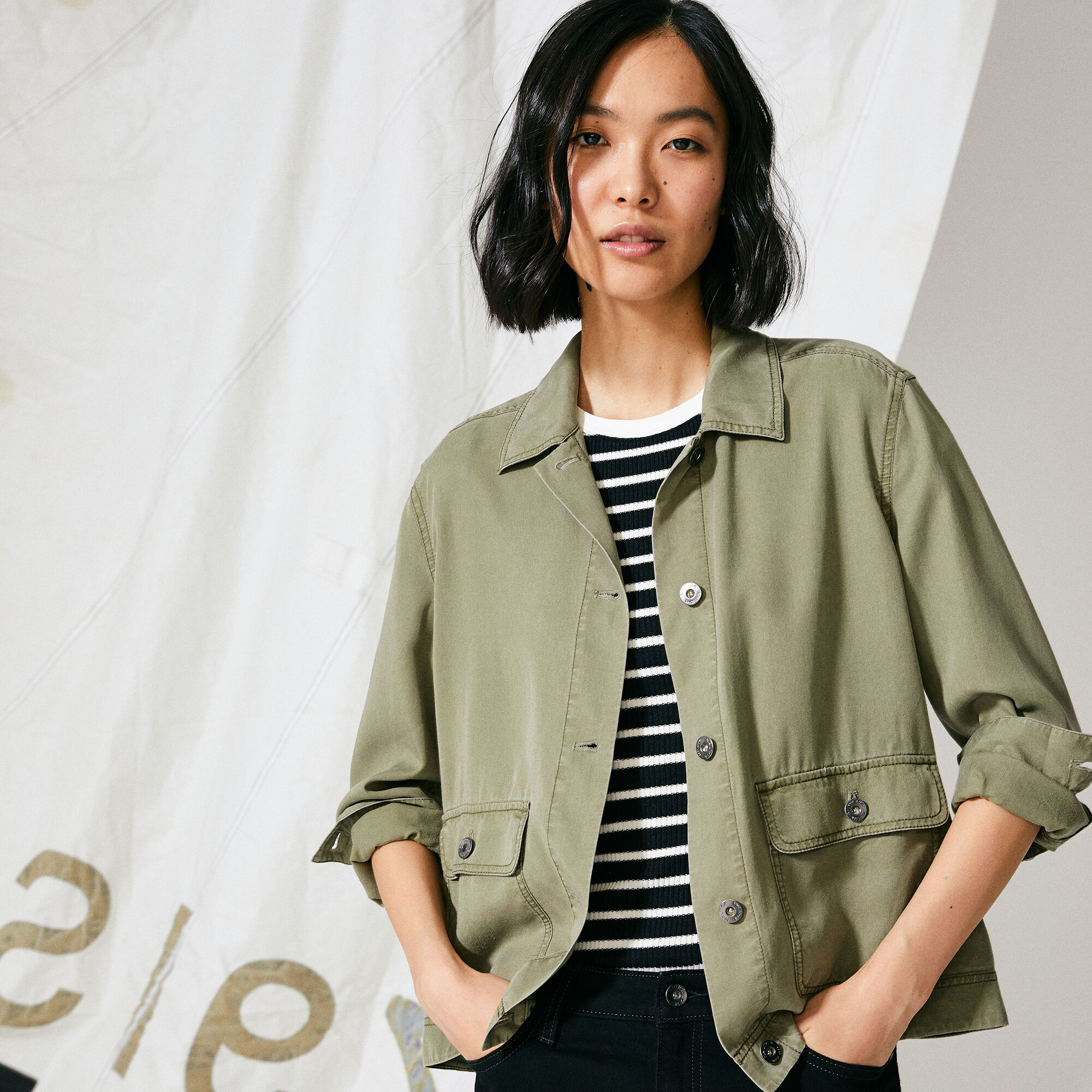 SUSTAINABLY CRAFTED STRIPE TRIM LIGHTWEIGHT JACKET,Teal Wave,large