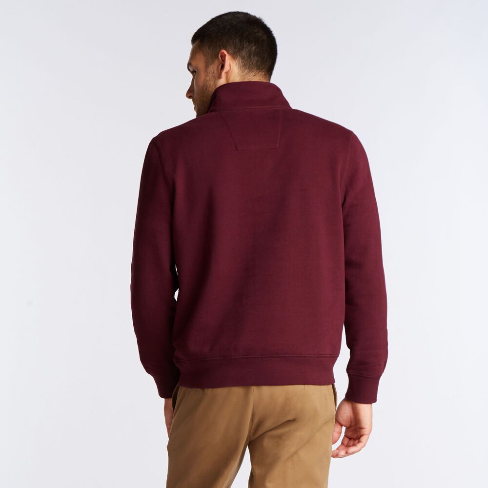 BIG & TALL QUARTER ZIP FLEECE PULLOVER,Royal Burgundy,large