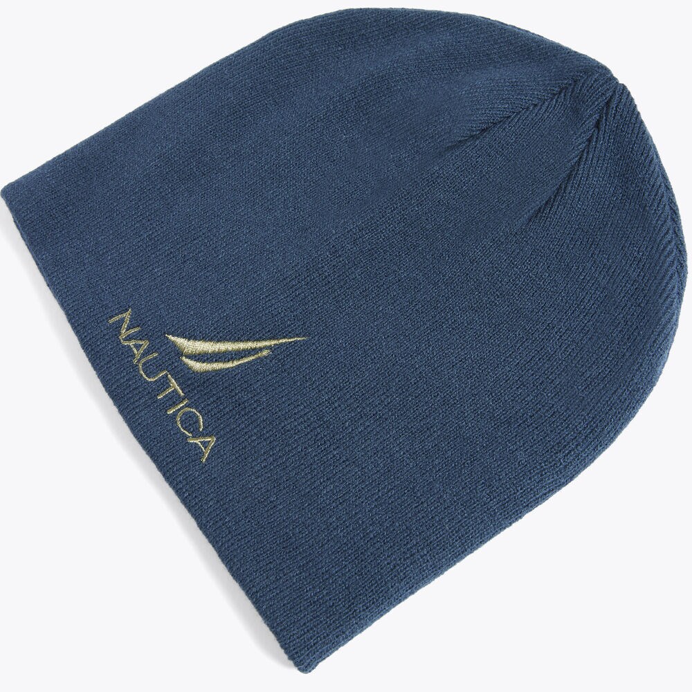 BRAND ICON KNIT HAT,Deep Dive Wash,large
