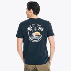 SAILING GRAPHIC T-SHIRT,Navy,large