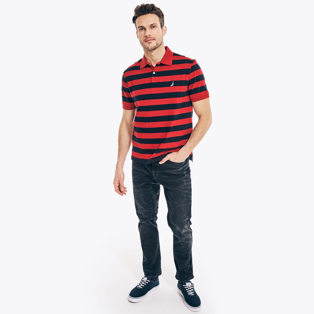 CLASSIC FIT STRIPED POLO,Nautica Red,large