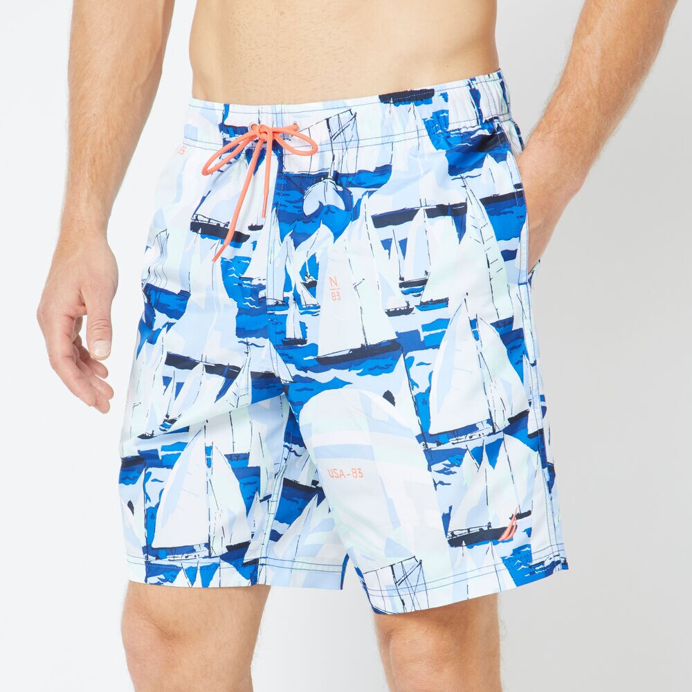 8" BOAT PRINT QUICK-DRY SWIM,Windsurf Blue,large