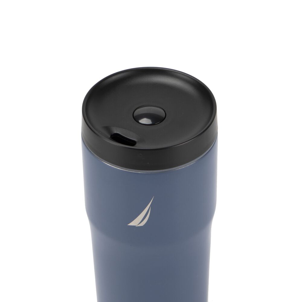 BRAND ICON DOUBLE-WALLED STAINLESS STEEL PUSH-BUTTON TUMBLER,Ice Blue,large