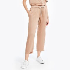 SATIN CROPPED PANT,Chocolate,large