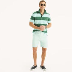 Classic Fit Striped Polo,Army Green,large