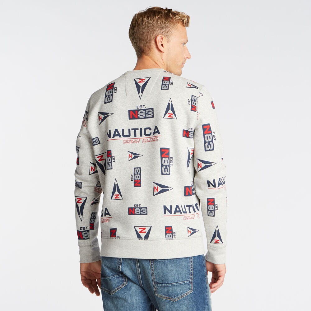 PRINTED LOGO SWEATSHIRT,Grey Heather,large