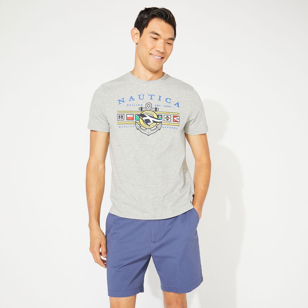 FLAG GRAPHIC TEE,Grey Heather,large