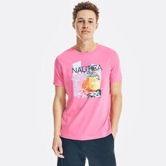PHOTO PRINT GRAPHIC T-SHIRT,Carnation Pink,large