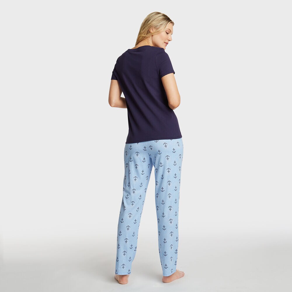 Water & Anchor Print Pajama Set,Federal Blue,large