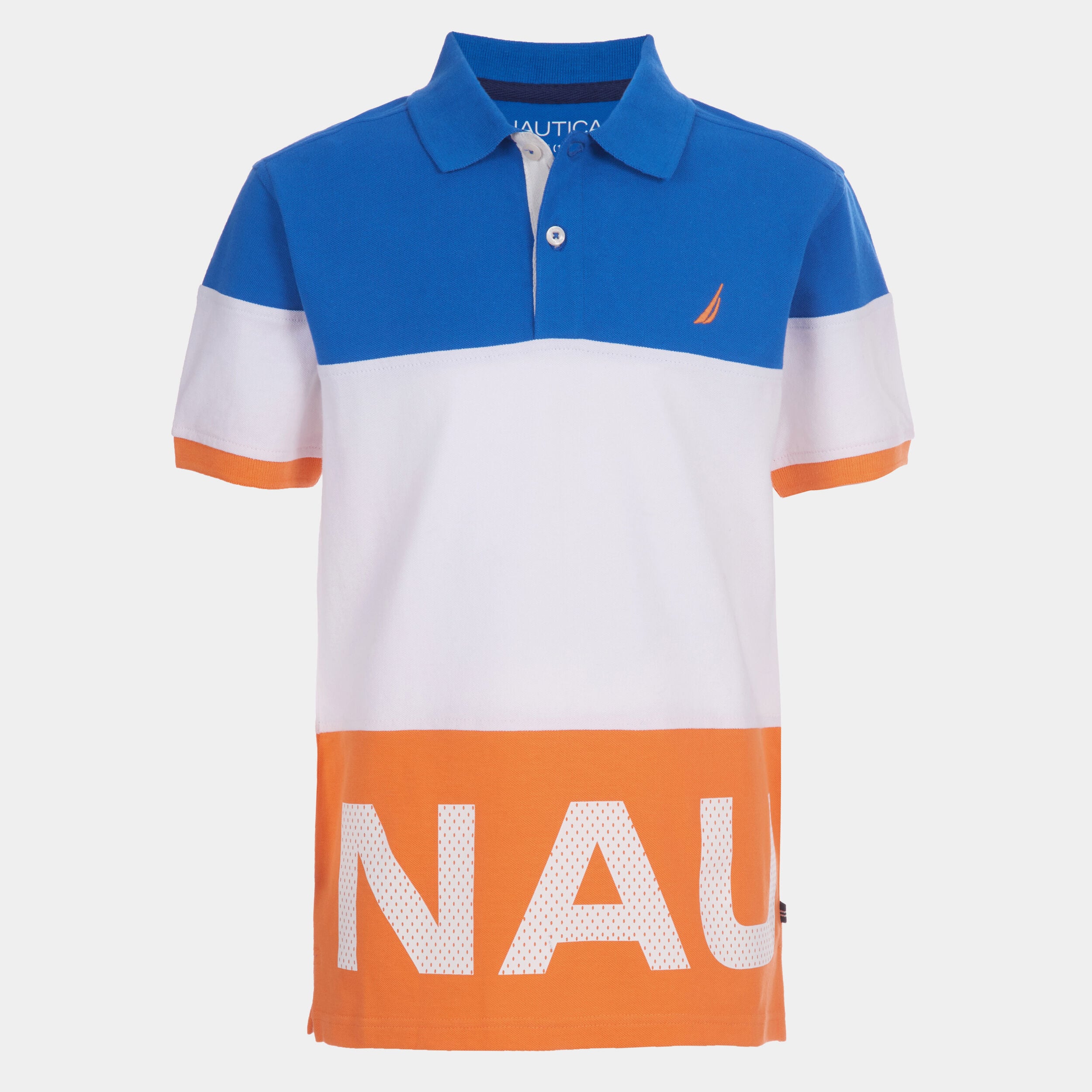 cotton mesh graphic polo shirt