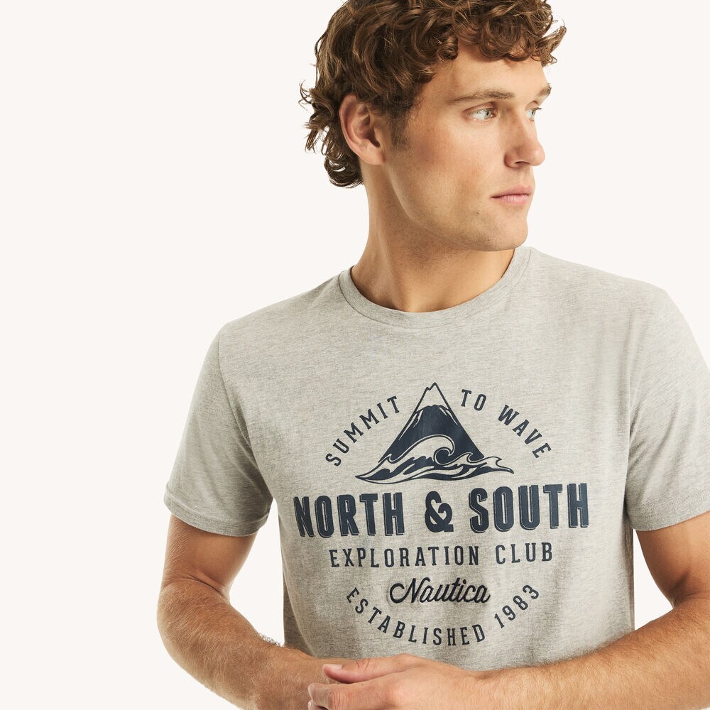 Exploration Club Graphic T-Shirt,Grey Heather,large