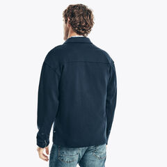 FLEECE BUTTON-DOWN SHIRT,Navy,large