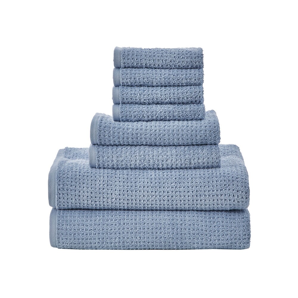 OASIS SOLID TOWEL SET, 8-PC,Aqua Sky,large