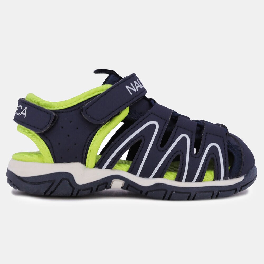 BOYS' TWO-TONE LOGO CLOSED-TOE SANDAL,Ice Blue,large