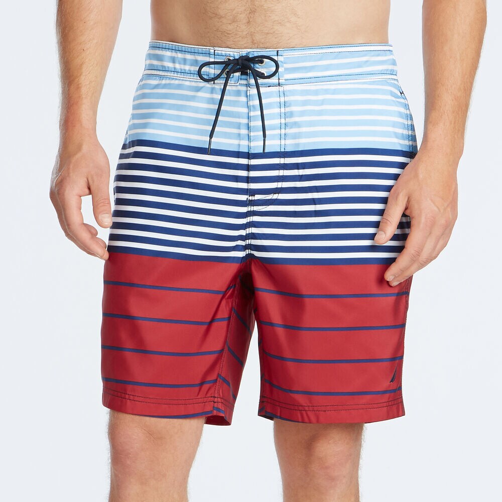 8" MIXED STRIPE QUICK-DRY SWIM,Nautica Red,large