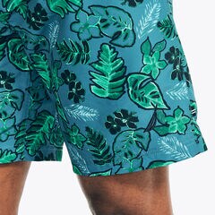 8" TROPICAL PRINT SWIM,Blue Mist Pantone,large