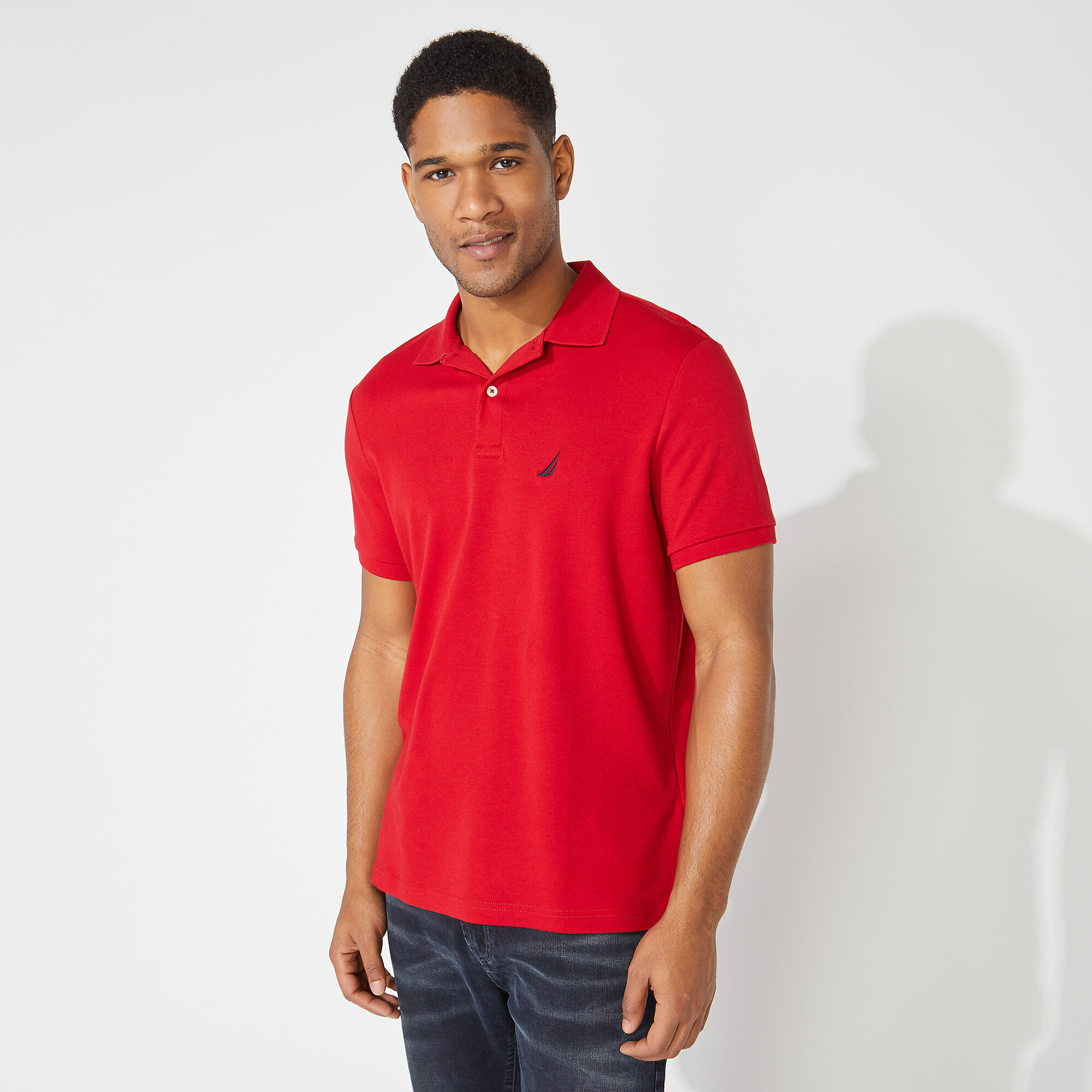 CLASSIC FIT INTERLOCK POLO,Nautica Red,large