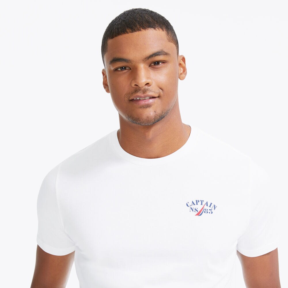 CAPTAIN FLAG GRAPHIC T-SHIRT,Bright White,large