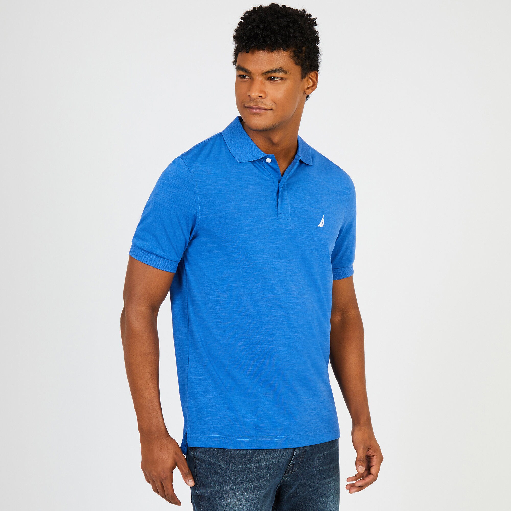 Navtech Classic Fit Performance Polo,Light Tide Water Wash,large