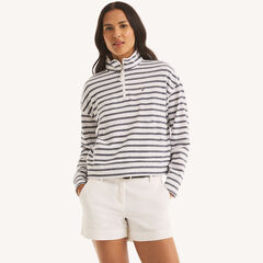 Striped Quarter-Zip,Bright Cobalt,large